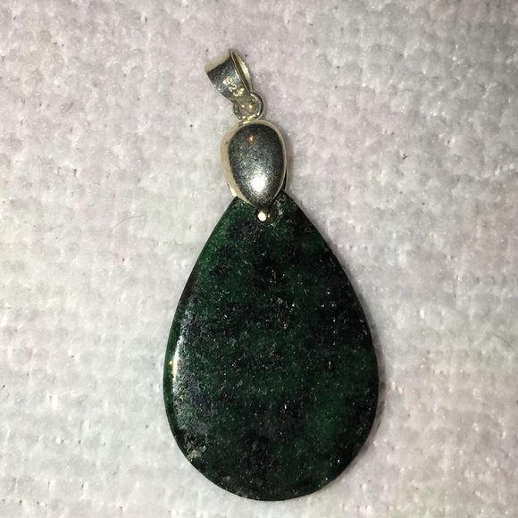 Ruby Zoisite Teardrop Pendant - Picture 4 of 4